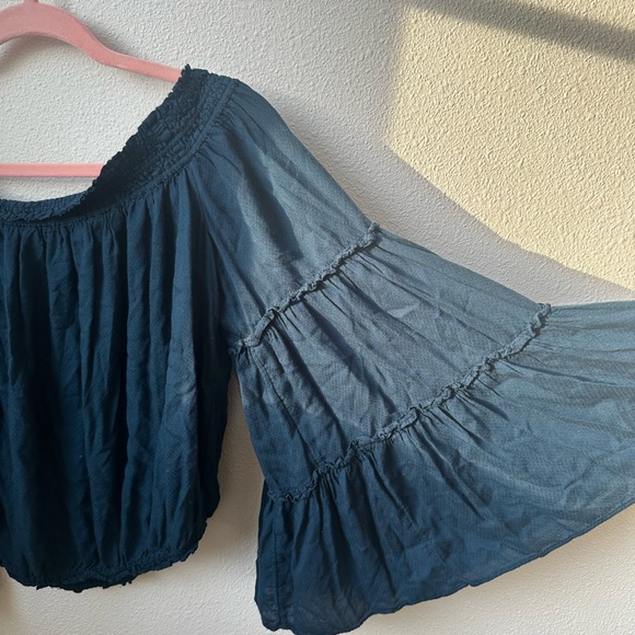 Free People, Free Spirit Off-The-Shoulder Bell Sleeve Blouse 0010 - Picture 7 of 10